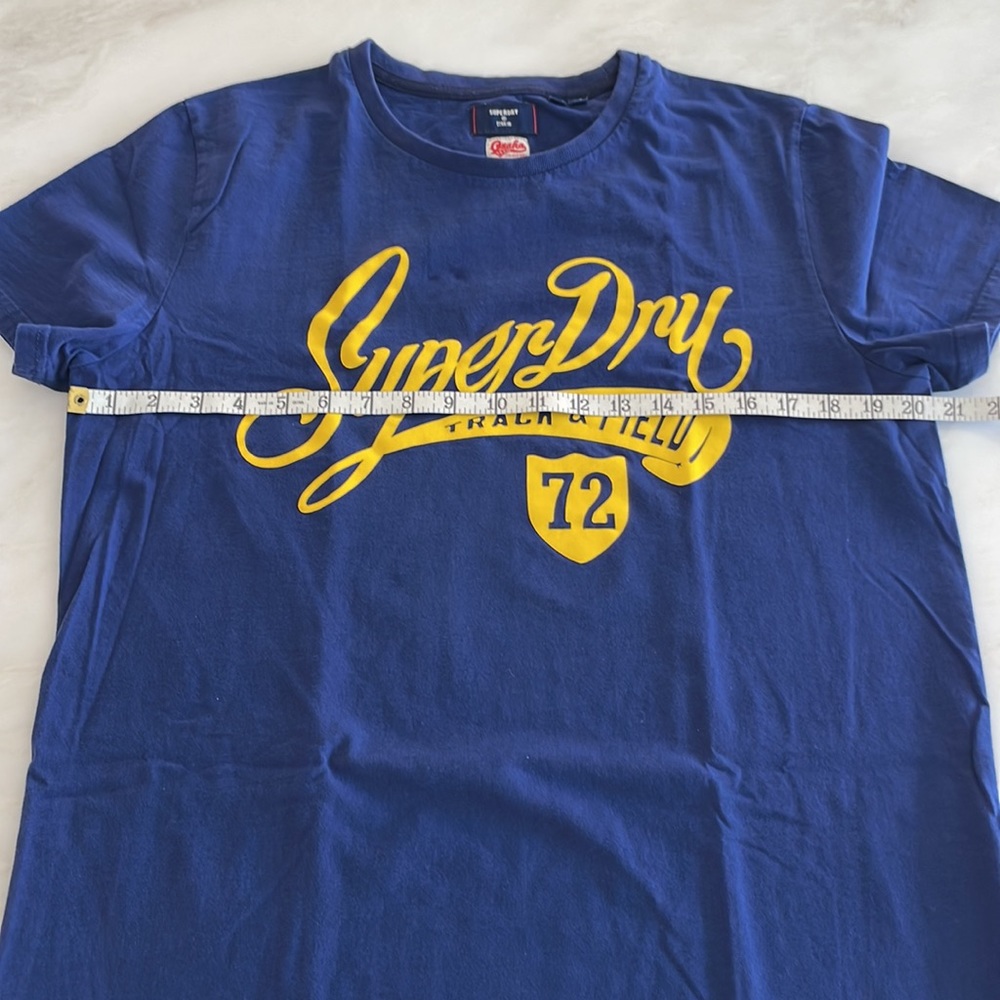NWOT Superdry Men’s Blue S/S T-shirt w/ Yellow Logo-Size XL - Picture 10 of 10